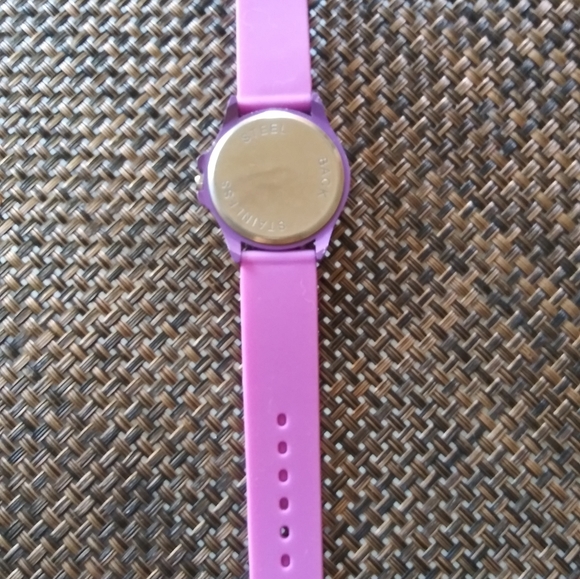 Geneva Silicone Band with Rhinestone Face Watch Stainless Steel Purple - Picture 5 of 8